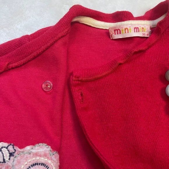Vintage Mini Minis Long Sleeve Floral Embroidered Wrap Sweater Cardigan Size 3 - Picture 8 of 9